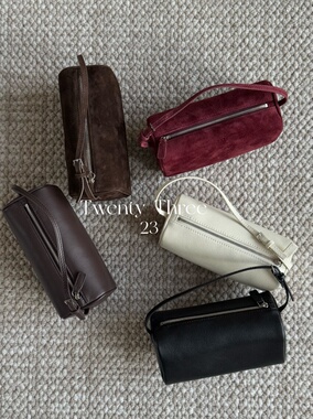 Twenty Three 小众高级感90s笔筒包极简老钱风真皮手提单肩斜挎包