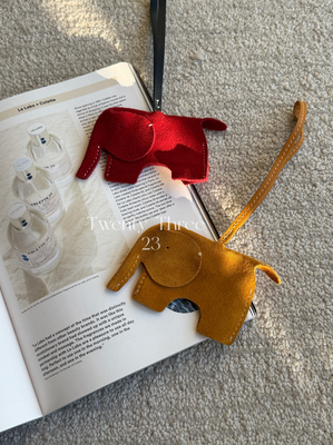 Twenty Three磨砂牛皮小象挂件包包挂饰钥匙扣