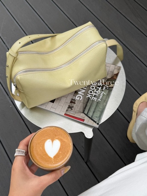 Twenty Three小众设计头层牛皮双隔层枕头包蜥蜴纹牛皮单肩斜挎包