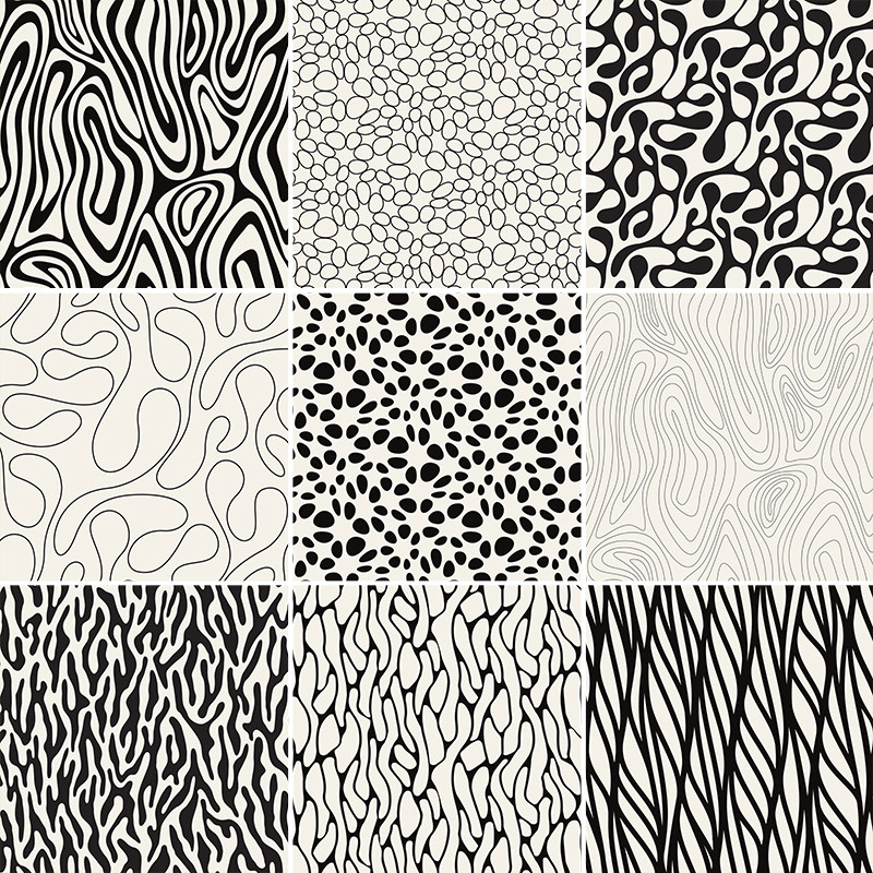 时尚奶牛斑点豹纹无缝拼接斑马图案纹理底纹花纹eps设计素材