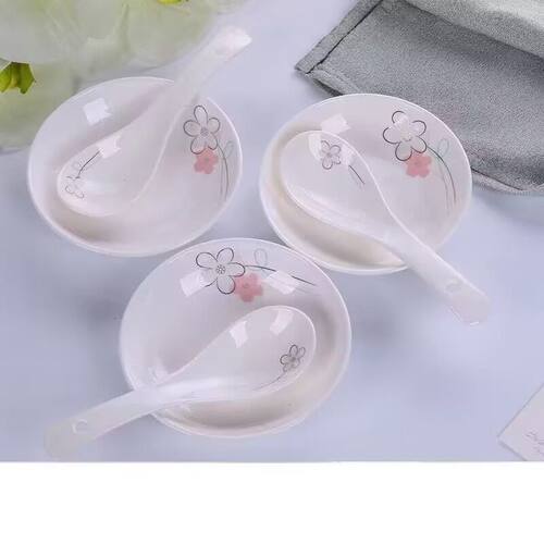 味碟小勺大勺陶瓷碟小菜调味酱油醋碟酱料骨碟酒店家用陶瓷小碟