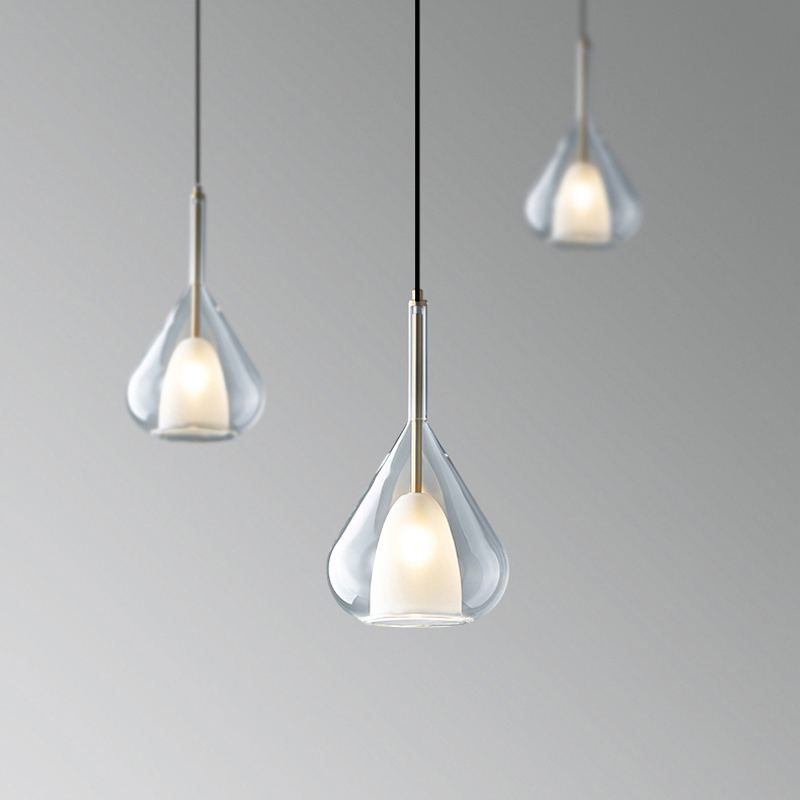 玻璃餐厅极简床头法式小吊灯