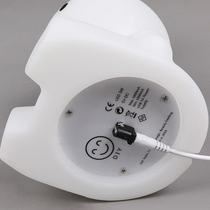 ins兔子灯小熊灯房间卧室led台灯电源线光源90MM暖光调光灯板配件