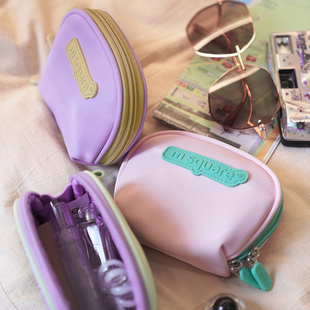 msquare迷你化妆包女便携随身防水手拿包内胆包内收纳小包贝壳包