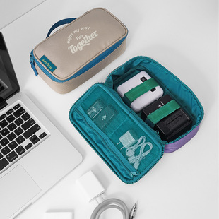 msquare数码收纳包大容量便携手拿包数据线充电宝移动硬盘收纳包