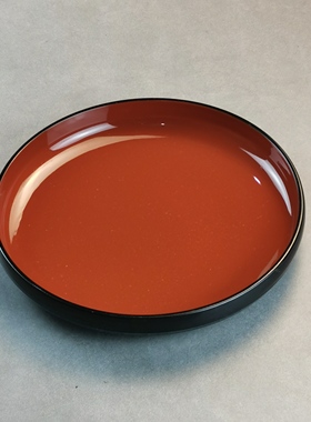 24密胺盘子商用饭店餐店厅专XVG用红色圆盘火锅盘子酒店自助圆形