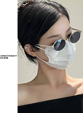 港风金属小框椭圆形墨镜女春夏季节原宿个性复古防晒街拍太阳眼镜