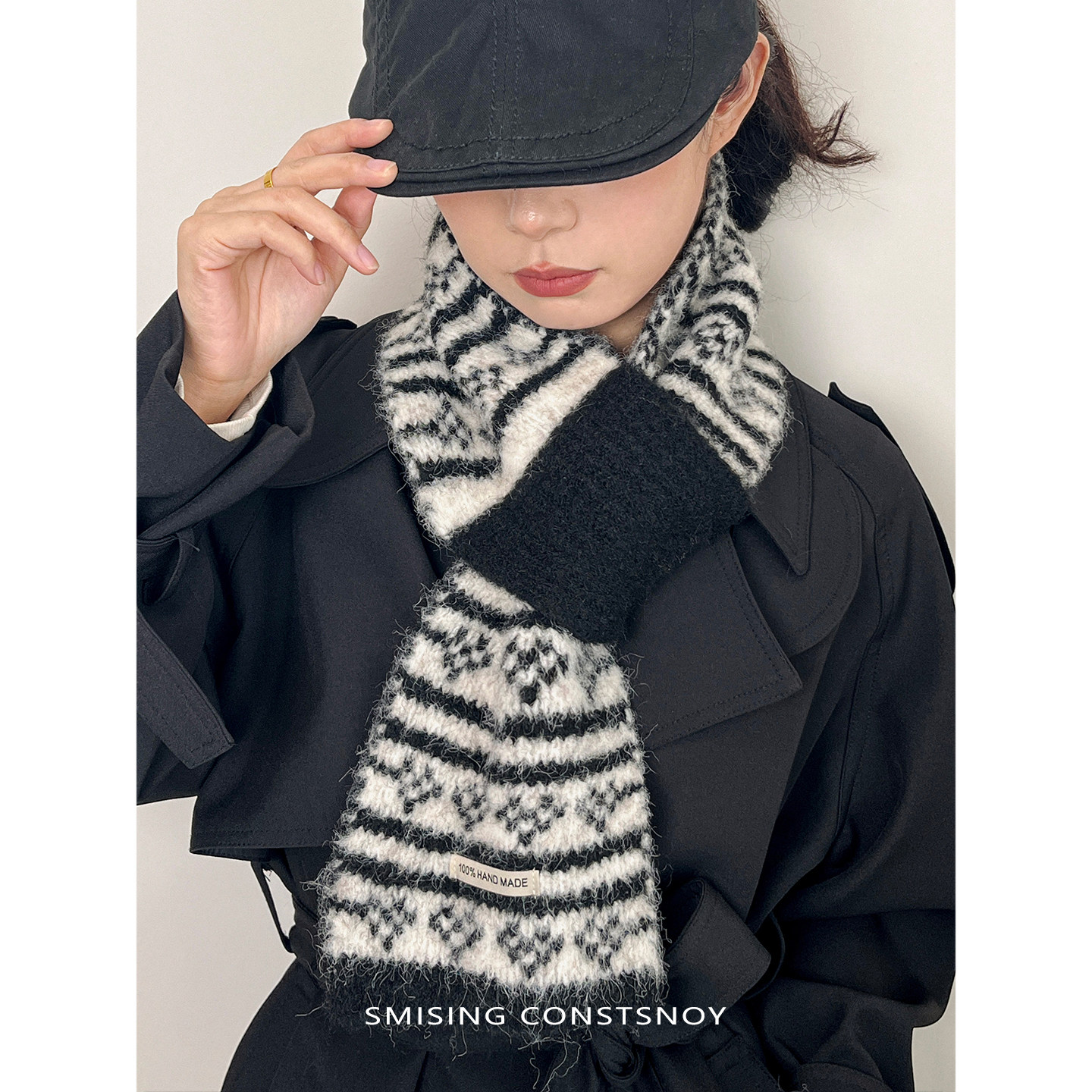 韩系费尔岛双面提花撞色针织交叉围巾女秋冬季高级感保暖防寒围脖,服饰配件/皮带/帽子/围巾,围巾/丝巾/披肩,淘宝优惠券,粉丝福利购,淘宝优惠卷