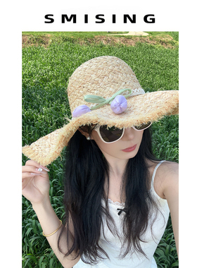 草帽沙滩甜美可爱女春夏秋