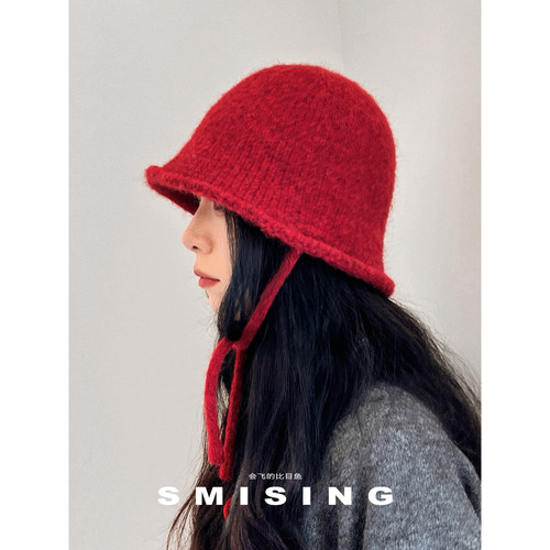 针织保暖女春秋百搭渔夫帽