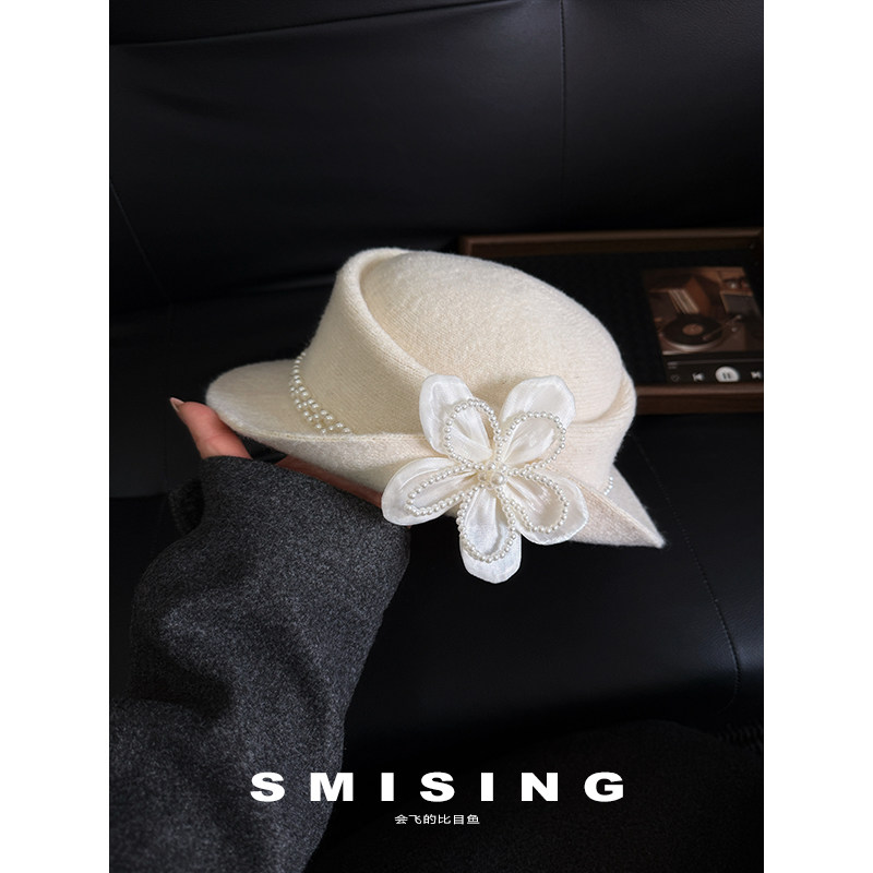 留洋千金气质赫本风针织花朵礼帽女秋冬季优雅高端复古高级感盆帽,服饰配件/皮带/帽子/围巾,帽子,淘宝优惠券,粉丝福利购,淘宝优惠卷