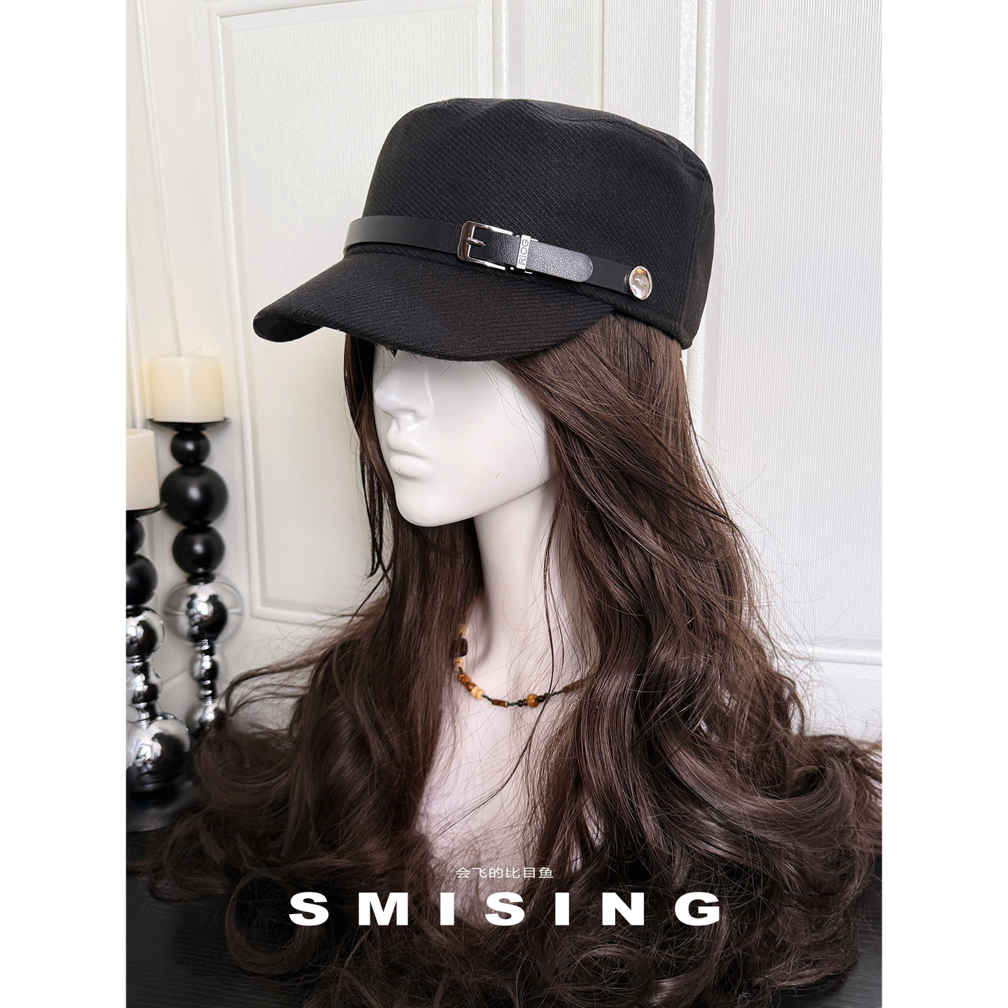 平顶马术帽大头围时尚女秋冬