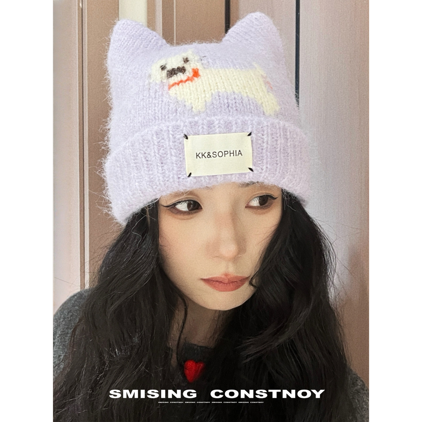 日系新款甜美可爱小狗钩花针织猫耳帽女秋冬季保暖防寒护耳包头帽,服饰配件/皮带/帽子/围巾,帽子,淘宝优惠券,粉丝福利购,淘宝优惠卷