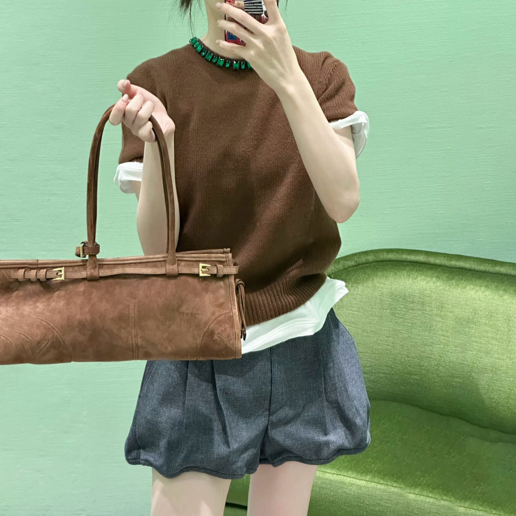 深圳南油高货 明星同款 重工领口水钻羊毛圆领短袖针织衫毛衣女冬,女装/女士精品,毛针织衫,淘宝优惠券,粉丝福利购,淘宝优惠卷