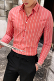 男士条纹衬衫长袖春季韩版潮流帅气休闲衬衣备货足1301-CS125-P28，男装衬衫，星座1301