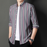 2024新款条纹衬衫男士长袖韩版潮流修身衬衣备货足1301-CS137-P30，男装衬衫，星座1301