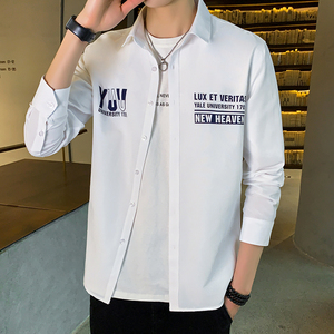 春季牛津纺衬衫男士长袖韩版修身印花衬衣潮2002-CS103-CS105-P25图片