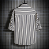 夏季港风格子衬衫男士短袖薄款潮流帅气衬衣备货足1301-CS181-P40，男装衬衫，星座1301