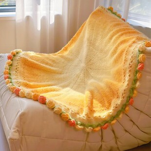 毛线手工编织玫瑰花束毯子钩针diy材料包礼物奶泡机时间无聊解闷