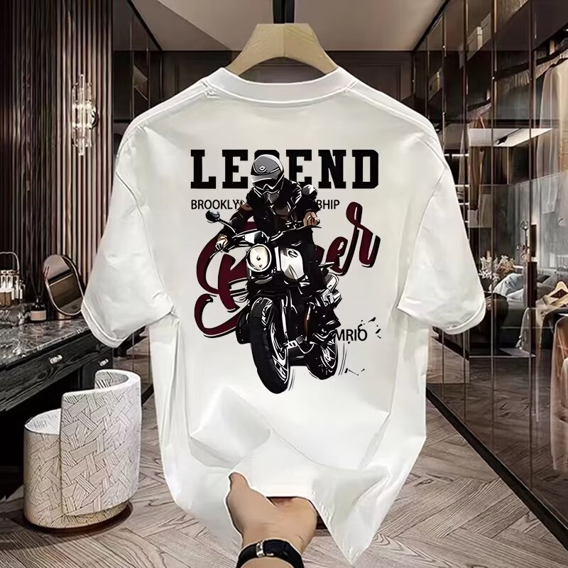 美式街头摩托机车印花短袖t恤男ins潮牌个性2025新款夏季半袖上衣