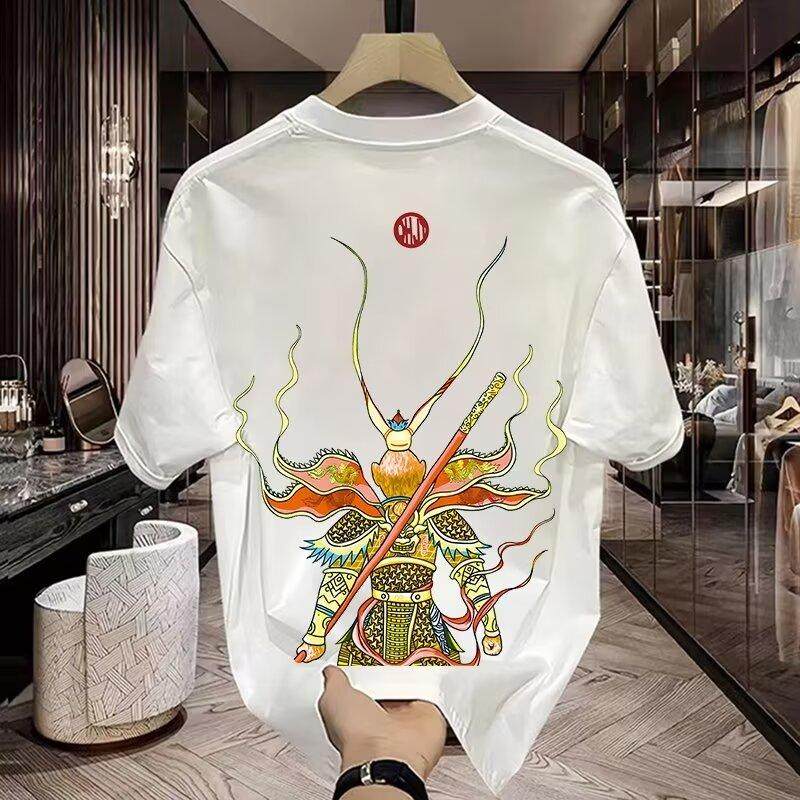 国潮齐天大圣孙悟空印花短袖T恤男款夏季潮牌圆领纯棉半袖上衣ins,男装,T恤,淘宝优惠券,粉丝福利购,淘宝优惠卷