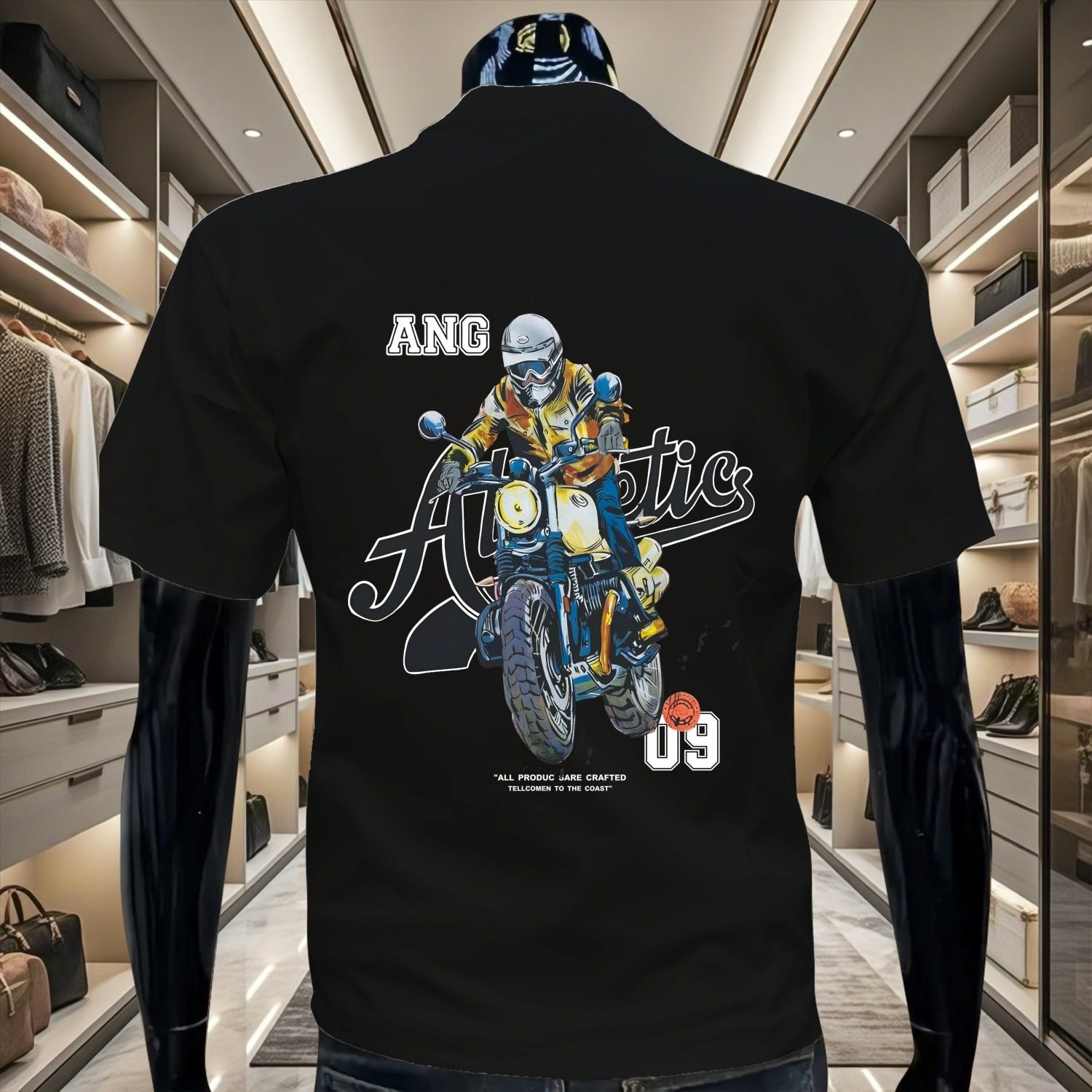 美式摩托机车图案短袖t恤男女士夏季新款潮牌ins个性纯棉半袖上衣