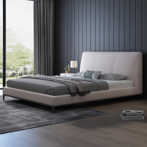 Technology cloth Nordic all solid wood cloth art bed modern simple small family type iron frame double bed 1.8m main bed