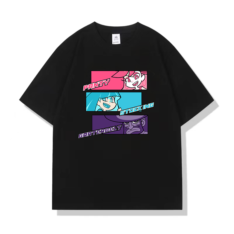 五分袖卡通动漫青少年宽松T恤