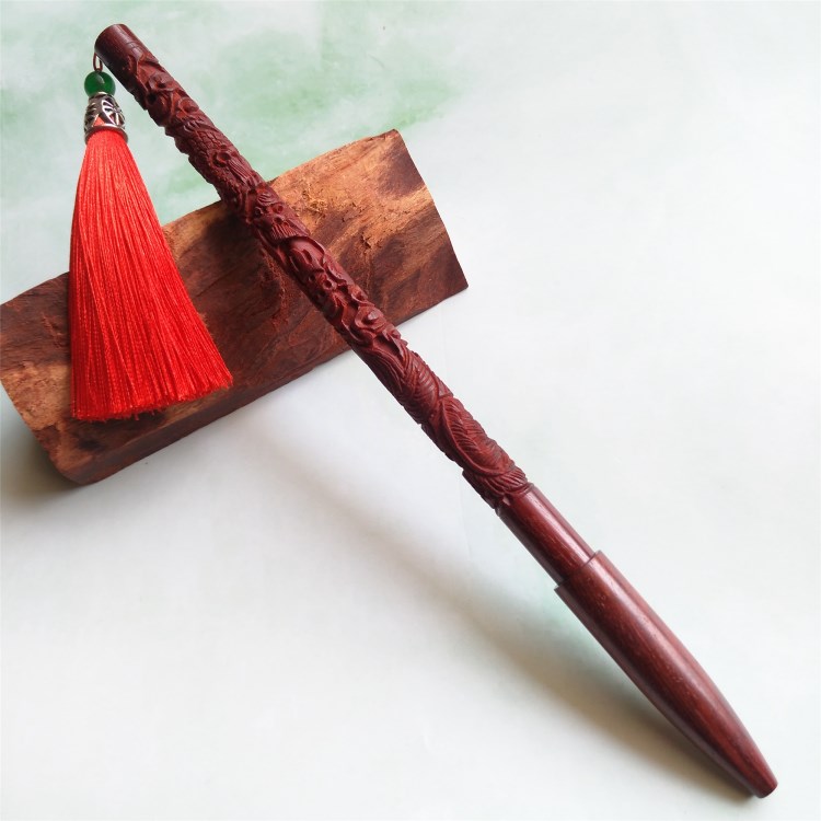 小叶檀胎毛笔diy自制小叶紫檀胎发笔婴儿满月胎毛纪念品脐带印章