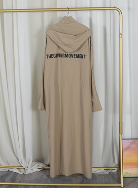 TGM 洋气新款爆款时尚长风衣中性情侣装连帽长风衣外套工装