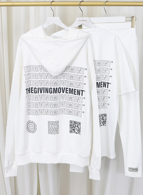 TGM 新款女装三件套宽松套头连帽卫衣+短袖T恤打底裤跨境时尚潮牌