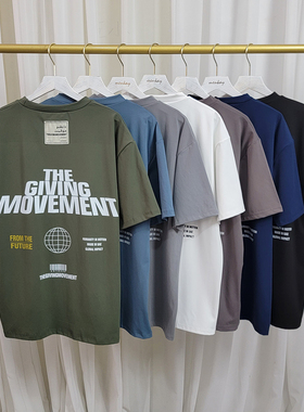 TGM 潮牌印花宽松遮肉外穿运动休闲短袖T恤速干瑜伽健身宽松上衣