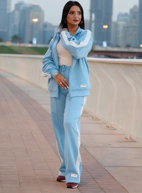 TGM 新款插肩袖拉链开衫卫衣套装小立领外套情侣潮牌街头个性穿搭