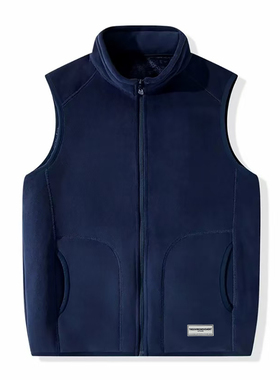 TGM秋季新款摇粒绒情侣外套保暖休闲户外加绒马甲半高领开衫男女