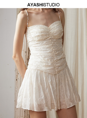 AYASHI【 謐 · 珠】意大利进口超柔水洗棉手工刺绣珍珠连衣裙