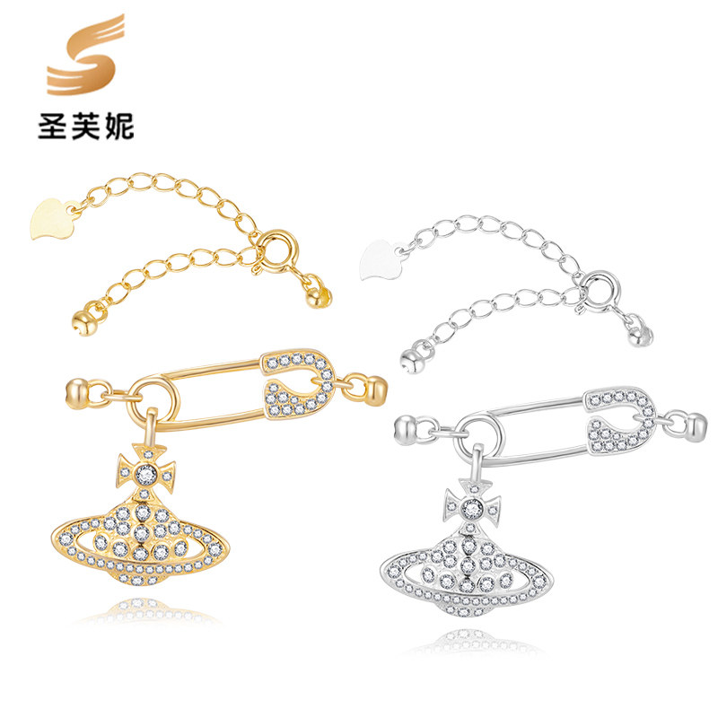 S925纯银土星别针串珠收尾搭扣图片