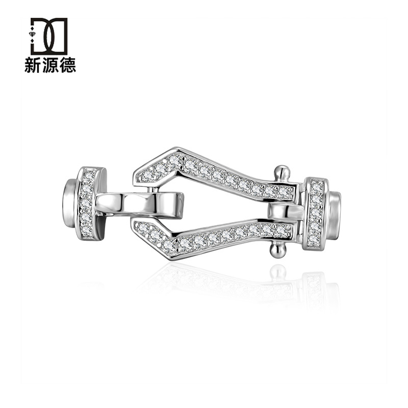 S925纯银珍珠扣头设计款项链手链串珠搭扣收尾扣DIY空托银配件