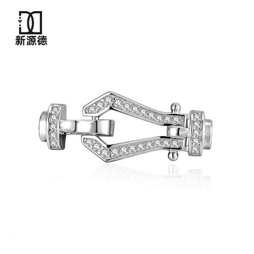 S925纯银珍珠扣头设计款项链手链串珠搭扣收尾扣DIY空托银配件