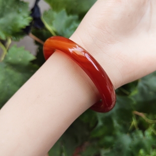 清货圆条正品巴西玉髓红玛瑙玉手镯妈妈款少女款玉镯子本命年旺夫
