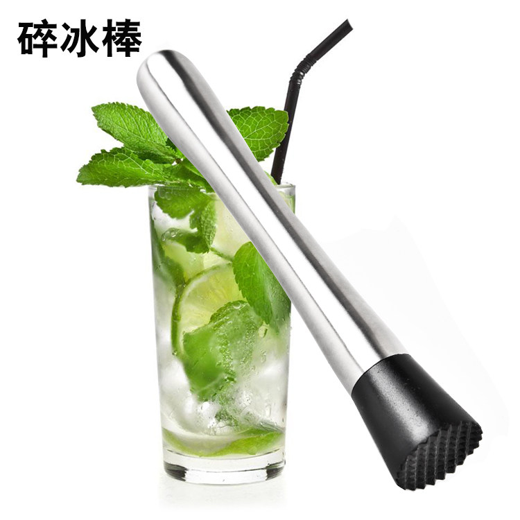 手动不锈钢冰锤 碎冰棒 挤柠檬棒酒吧工具鸡尾酒调酒棒 手动搅拌