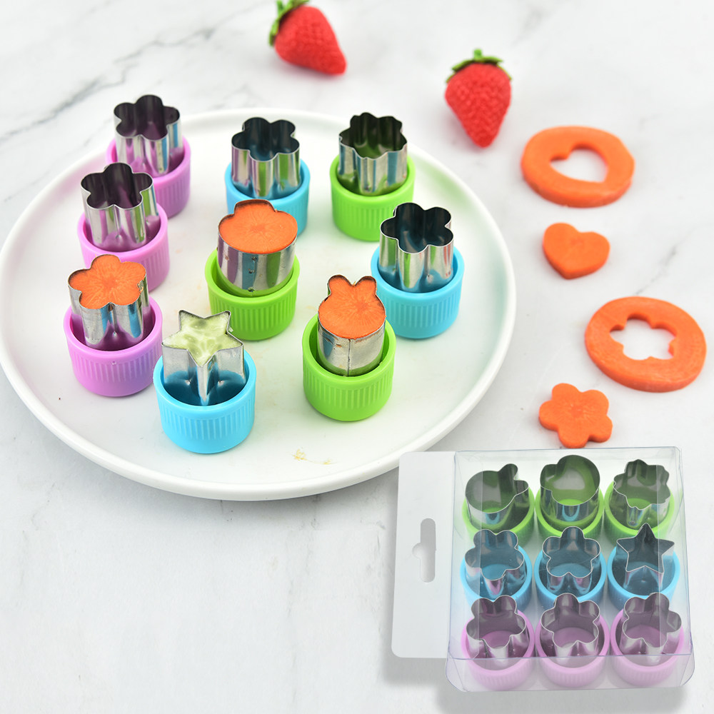 卡通辅食不锈钢蔬菜水果切护手蝴蝶面印花模压花模饼干切儿童辅食