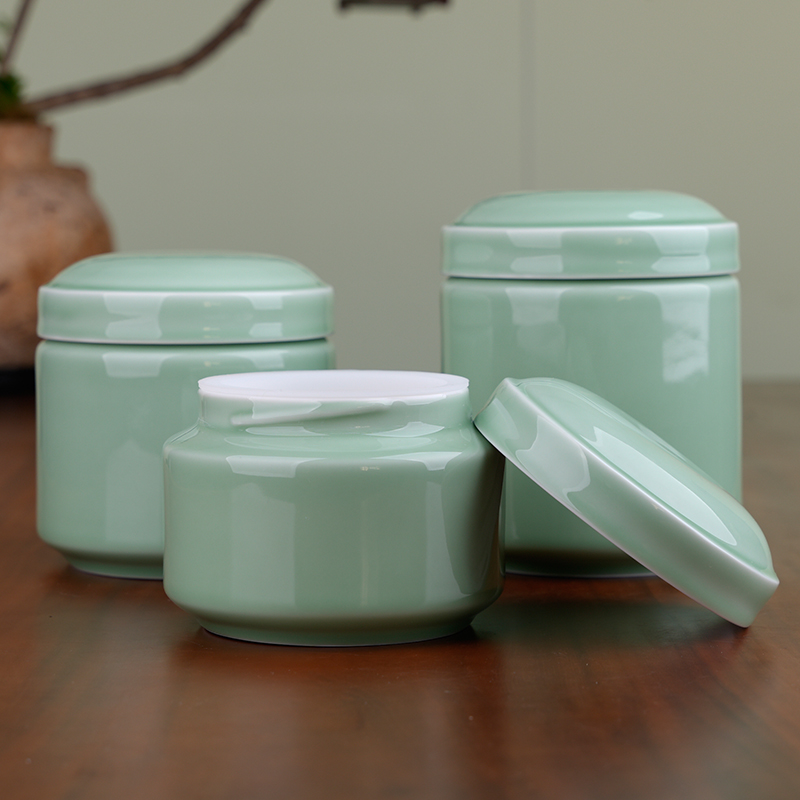 珍福器青瓷陶瓷密封罐茶罐膏方罐