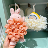 出口韩国萝莉皇冠浴花起泡网可爱兔子洗澡沐浴球不散搓澡起泡球