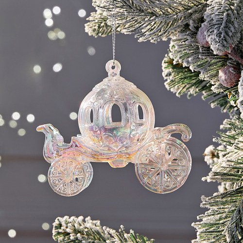 炫彩透明雪花小树圣诞装饰品挂件