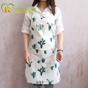 爱家居 好物分享 家居清洁厨房防污创意仙人掌布艺菠萝图案围裙