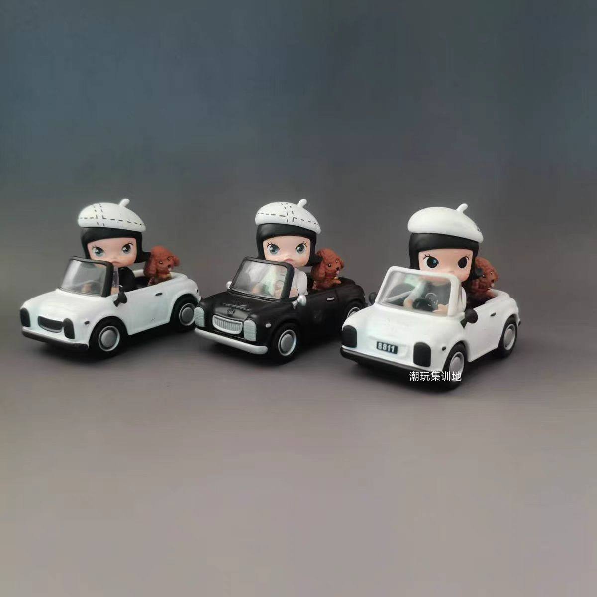 Molly改娃小香泡泡玛特盲盒宝宝车车手工改制改色新品摆件车饰