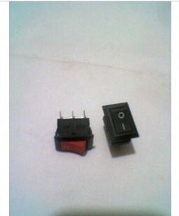 (天龙电子）三脚 船型开关KCD6 3脚 黑色