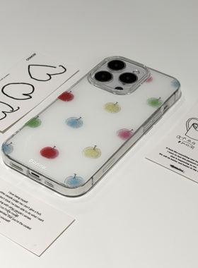 RS｜琉砂闪粉奶白ins风彩色波点苹果iPhone17手机壳15promax保护套14小众13小红书爆款大孔防摔女款简约韩系