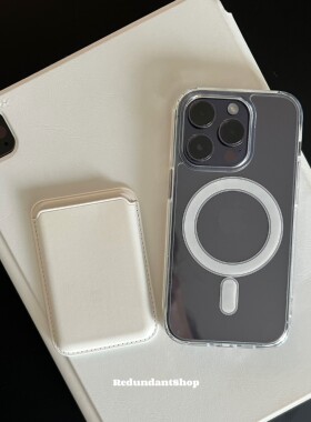 Redundant｜原创magsafe磁吸仅适用苹果17promax透明壳卡包可插卡二合一小众防摔手机壳ins大孔高级简约15pro