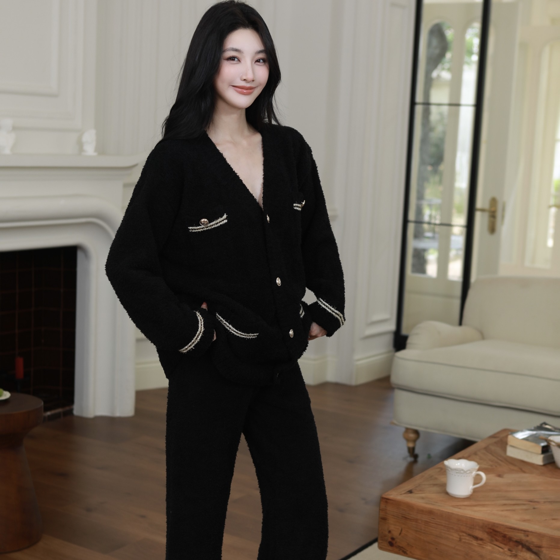 2025新款小香风女款加厚加绒睡衣